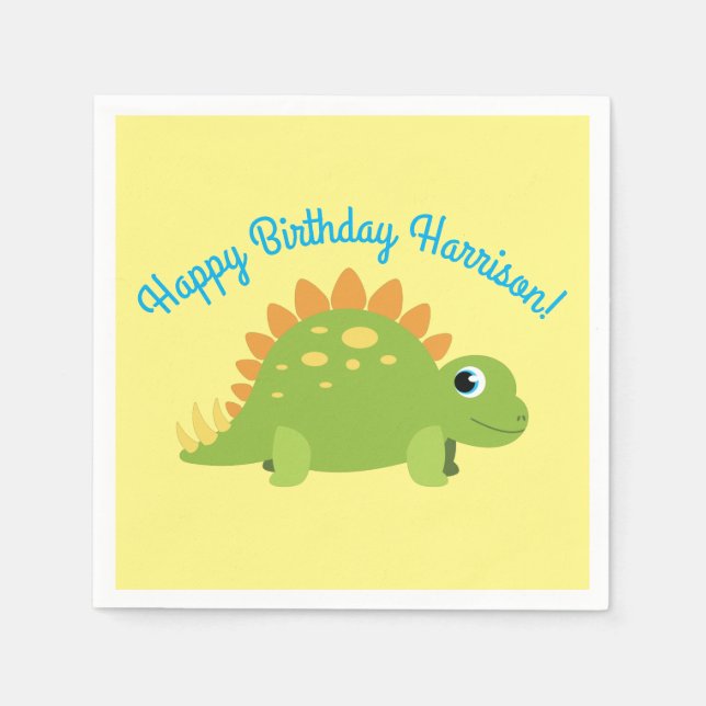 Serviette En Papier Stegosaurus Dinosaur fête d'anniversaire (Devant)