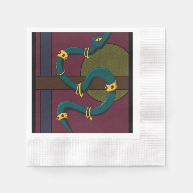Serviette En Papier Sticker Carré Snake (Devant)