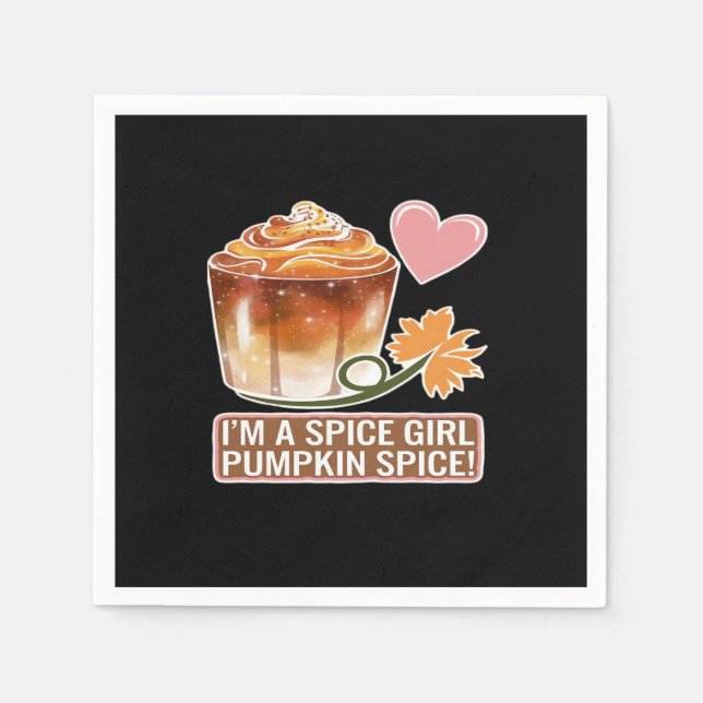 Serviette En Papier Sticker Latte Fille épice citrouille (Devant)