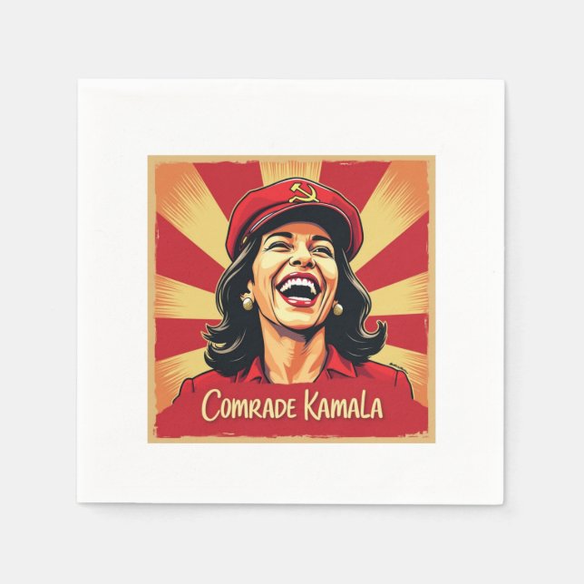 Serviette En Papier Stop Kamunism Harris Walz 2024 Camarade Kamala (Devant)