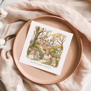 Serviette En Papier Storybook Animaux Baby shower aquarelle