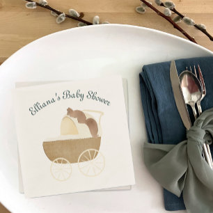 Serviette En Papier Storybook Woodland Friends Baby Carriage Squirrel