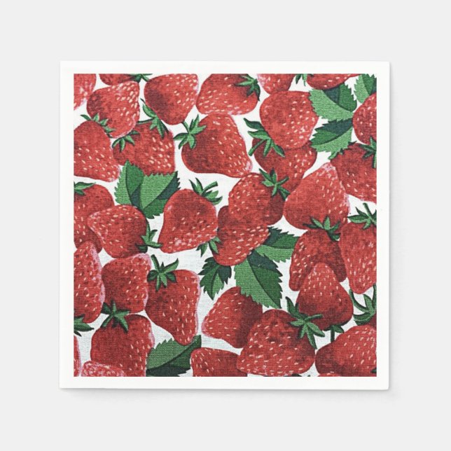 Serviette En Papier Strawberries and Cream (Devant)