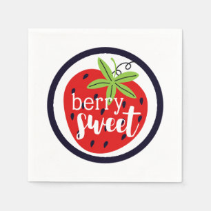 Serviette En Papier Strawberry Berry Sweet Anniversaire Bébé Fille Enf