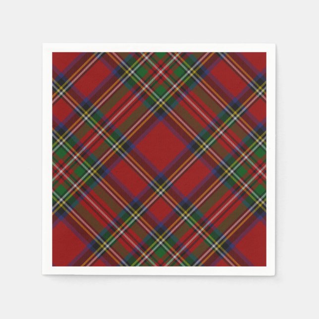 Serviette En Papier Stuart Plaid Tartan Noël 2 (Devant)