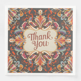 Serviette En Papier Style baroque d'élite remerciement Merci
