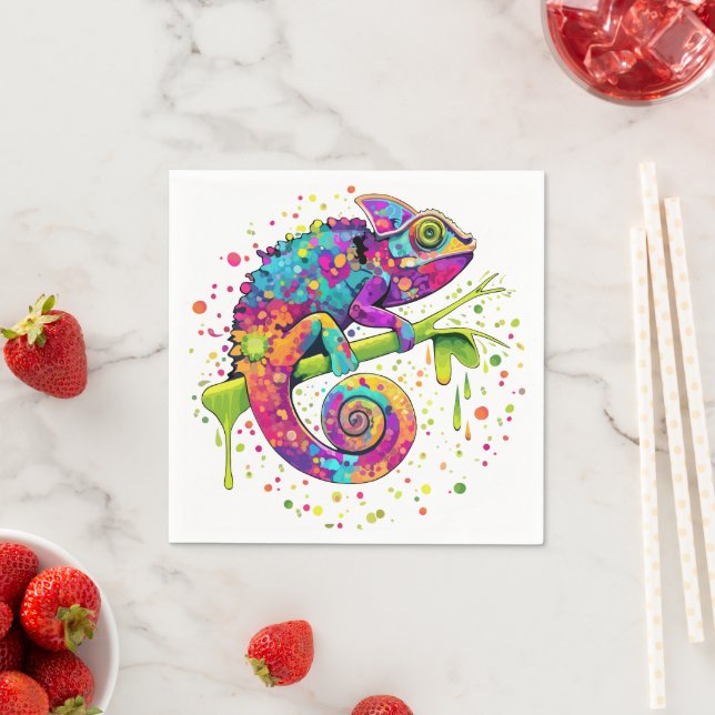 Serviette En Papier Style d'aquarelle des teintures Chameleon (En situation)