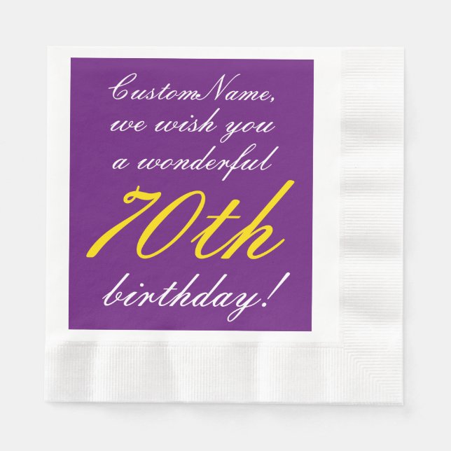 Serviette En Papier Style élégant 70e Anniversaire Papier serviettes (Devant)