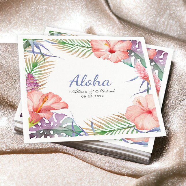 Serviette En Papier Style floral tropical Aloha Luau (Créateur téléchargé)