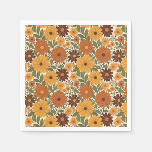 Serviette En Papier style floral vintage des années 70/fleur