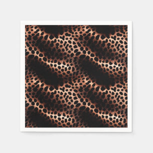 Serviette En Papier Style Glam Rose Gold Black Leopard