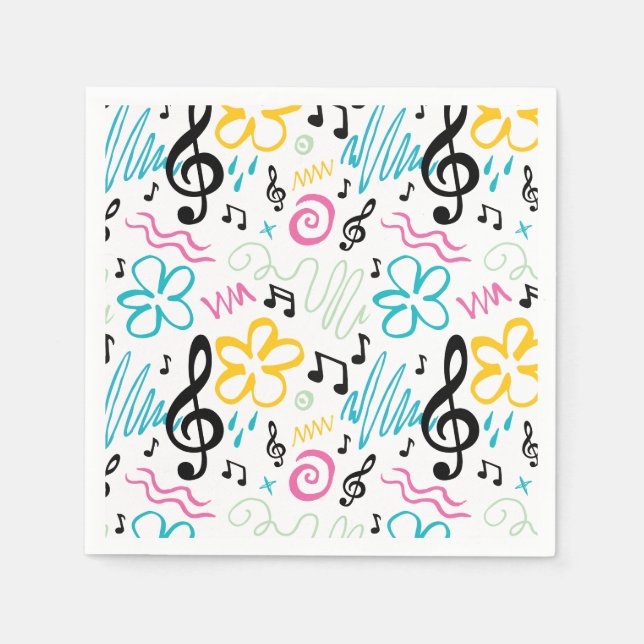 Serviette En Papier Style musical des années 90 (Devant)