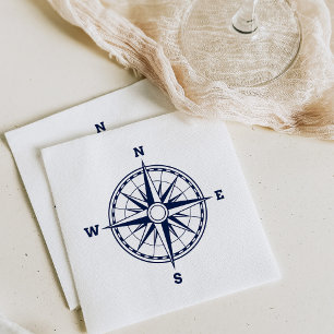 Serviette En Papier Style Nautique Rose Compass