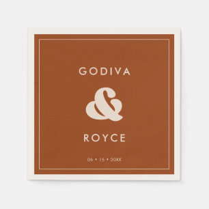 Serviette En Papier Style rétro Burnt Orange Mariage
