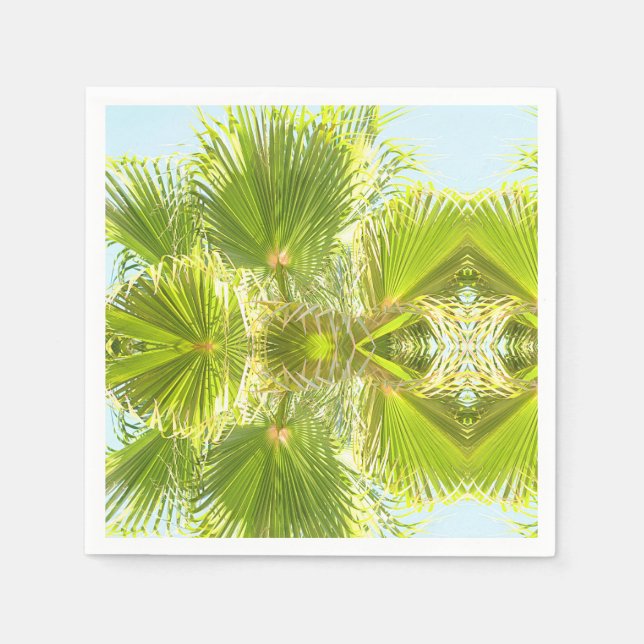 Serviette En Papier Style Tropical Green Palm Tree Papier feuille Napk (Devant)