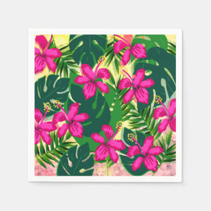 Serviette En Papier Style tropical hawaïen