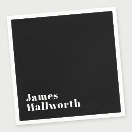 Serviette En Papier Stylish Editable Retro Modern Name (ou autre texte