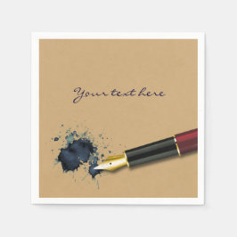 Serviette En Papier Stylo Fontaine de remplissage avec Ink Blot - Papi