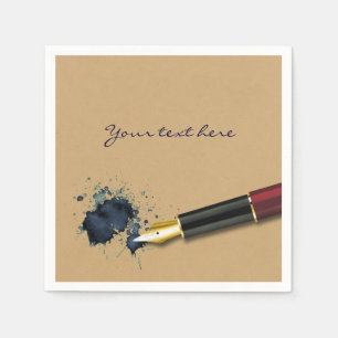 Serviette En Papier Stylo Fontaine de remplissage avec Ink Blot - Papi