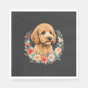 Serviette En Papier Sublimation ronde de chien floral
