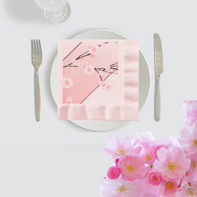 Serviette En Papier Subtle Spring Blossom - monogrammed (Créateur téléchargé)