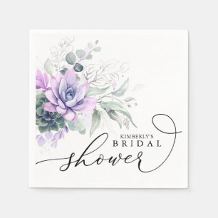 Serviette En Papier Succulents Verdure Élégant Baby Shower / Mariage