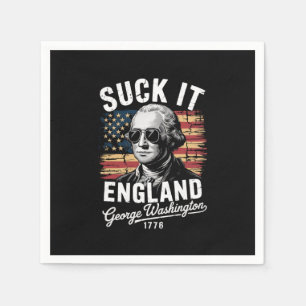 Serviette En Papier Suck It England 4 juillet George Washington 1776