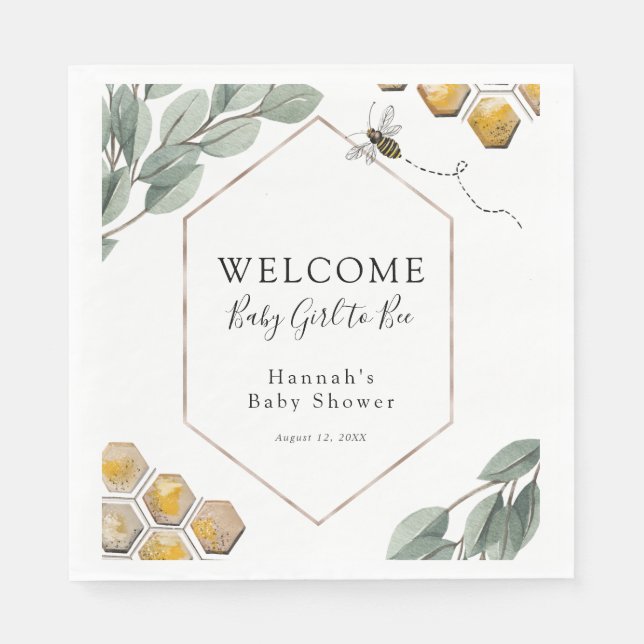 Serviette En Papier Sucré comme peut Baby shower Eucalyptus (Devant)