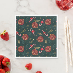 Serviette En Papier Sucres de canne Snowflakes Red Christmas Balls Gre