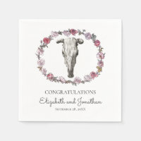 Sud-ouest Boho Mariage Vache Crâne et fleurs Roses