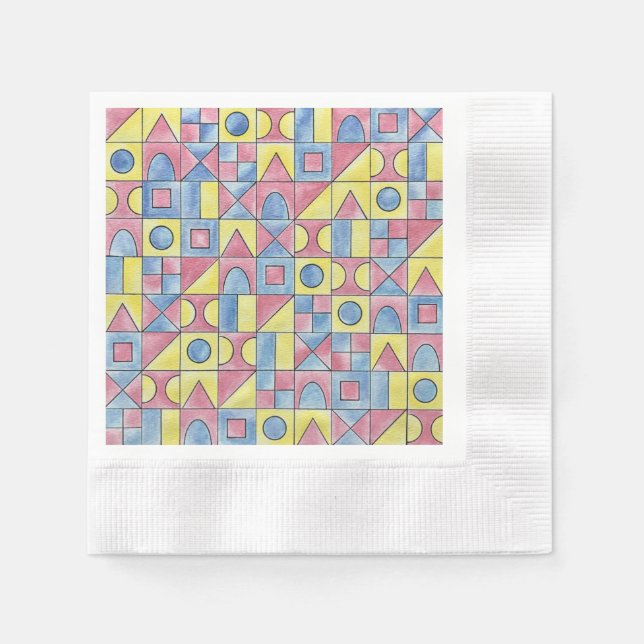 Serviette En Papier Sudoku One-Modern Bauhaus Art géométrique (Devant)