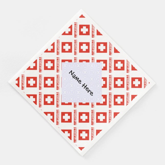 Serviette En Papier Suisse et Suisse Drapeau Carrelé Personnalisé (Coin)