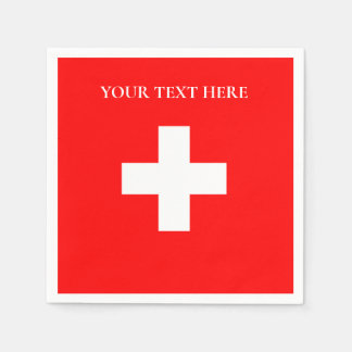 Serviette En Papier Suisse personnalisée Drapeau Suisse Europe Suisse