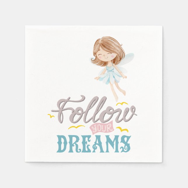 Serviette En Papier Suivez vos rêves Fairy (Devant)
