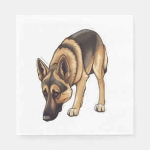Serviette En Papier Suivi berger allemand