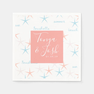 Serviette En Papier Summer Beach Ocean Starfish Abstrait