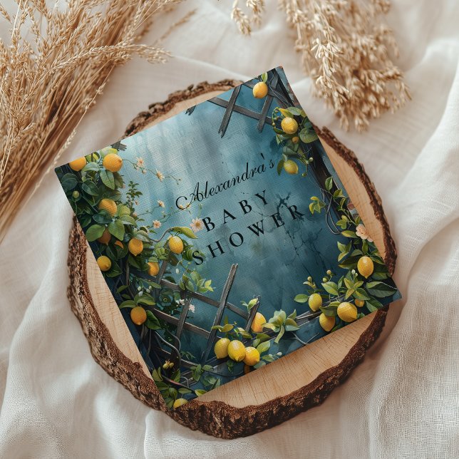 Serviette En Papier Summer Lemon Blossom Baby Shower (Créateur téléchargé)