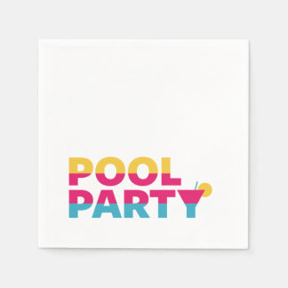 Serviette En Papier Summer Pool Party, Cocktail coloré