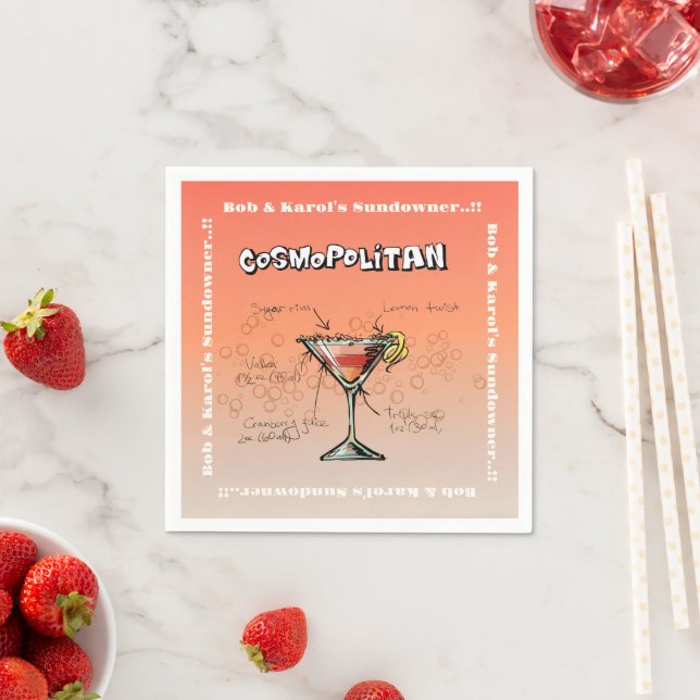 Serviette En Papier Sundowner Cosmopolitan Cocktail Party (En situation)