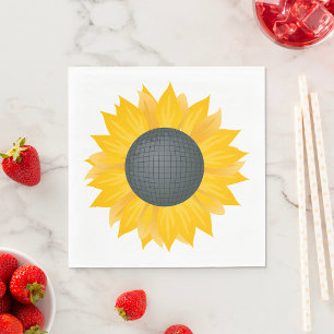 Serviette En Papier Sunflower Disco Ball Retro Party Vibe