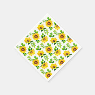 Serviette En Papier Sunflower Motif Pays Ferme Fête d'anniversaire