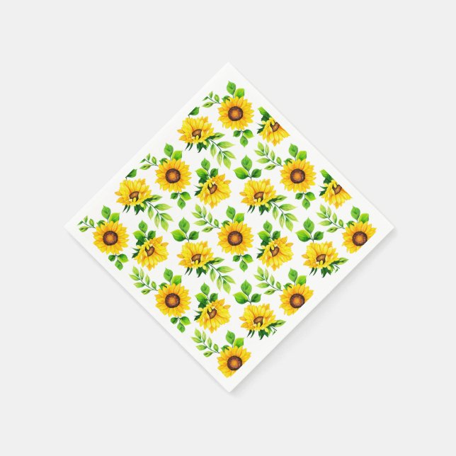 Serviette En Papier Sunflower Motif Pays Ferme Fête d'anniversaire (Coin)