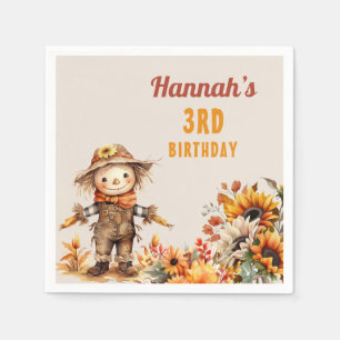 Serviette En Papier Sunflower Scarecrow Automne Anniversaire