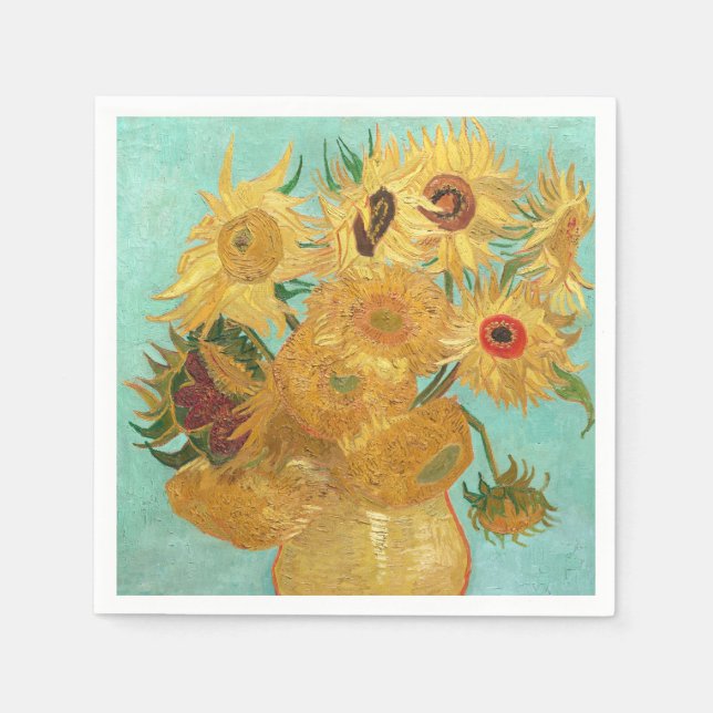 Serviette En Papier Sunflowers Vincent van Gogh (Devant)