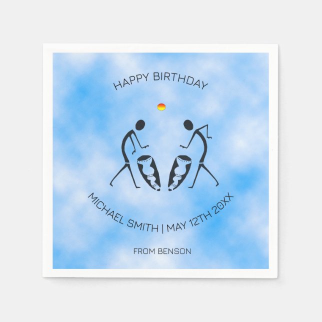 Serviette En Papier Sunny Day Celebration Danseurs Silhouette Annivers (Devant)