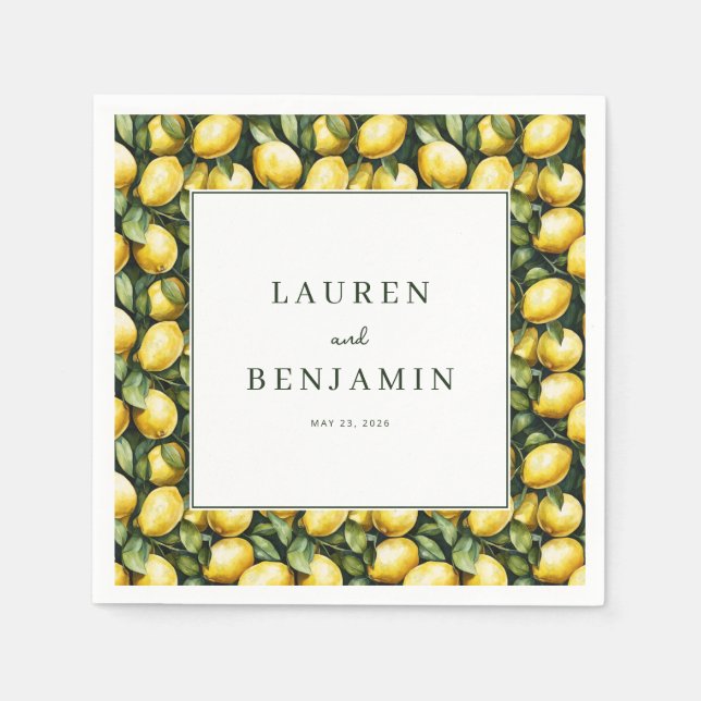Serviette En Papier Sunny Lemon Mariage (Devant)