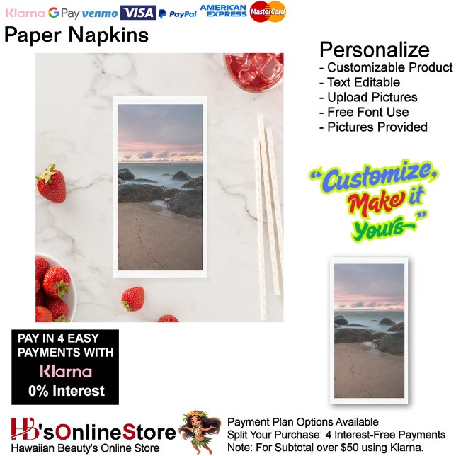 Serviette En Papier Sunset Beach Guest Towel Paper Napkins 21 (Sunset Beach Tables Kitchen Restaurant Decor Paper Guest Towels 21.)