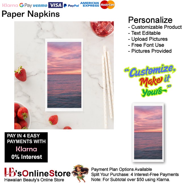 Serviette En Papier Sunset Beach Guest Towel Paper Napkins 49 (Sunset Beach Tables Kitchen Restaurant Decor Paper Guest Towels 49.
)