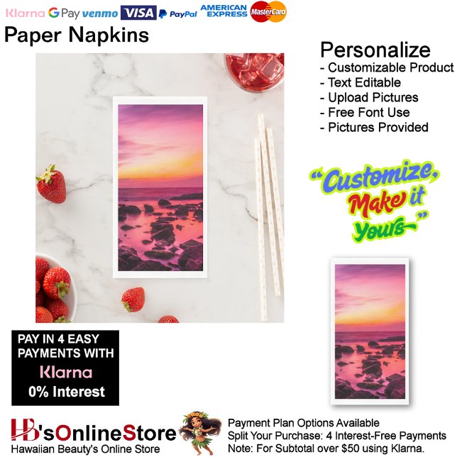 Serviette En Papier Sunset Beach Guest Towel Papier de serviettes serv (Sunset Beach Tables Kitchen Restaurant Decor Paper Guest Towels 42.)