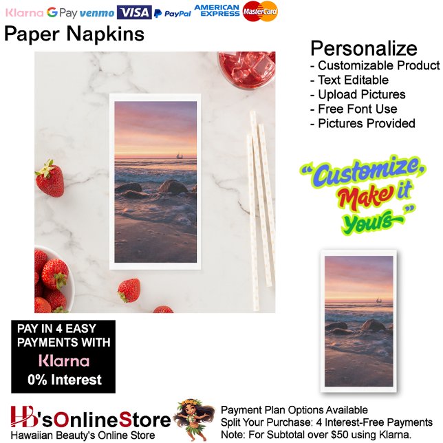 Serviette En Papier Sunset Beach Guest Towel Papier de serviettes serv (Sunset Beach Tables Kitchen Restaurant Decor Paper Guest Towels 37.)